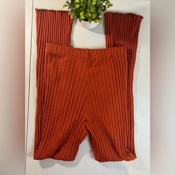 SIMON MILLER Cyrene Ribbed Knit Pants in Burnt Orange, Size Extra Small, NEW - Picture 3 of 12